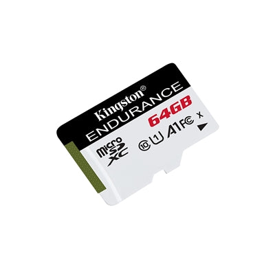 Kingston SDCE/64GB High Endurance micro SD Flash Memory Card, 64GB, Class 10, A1, UHS-I U1, Retail Packed Kingston SDCE/64GB High Endurance micro SD Flash Memory Card, 64GB, Class 10, A1, UHS-I U1, Retail Packed
